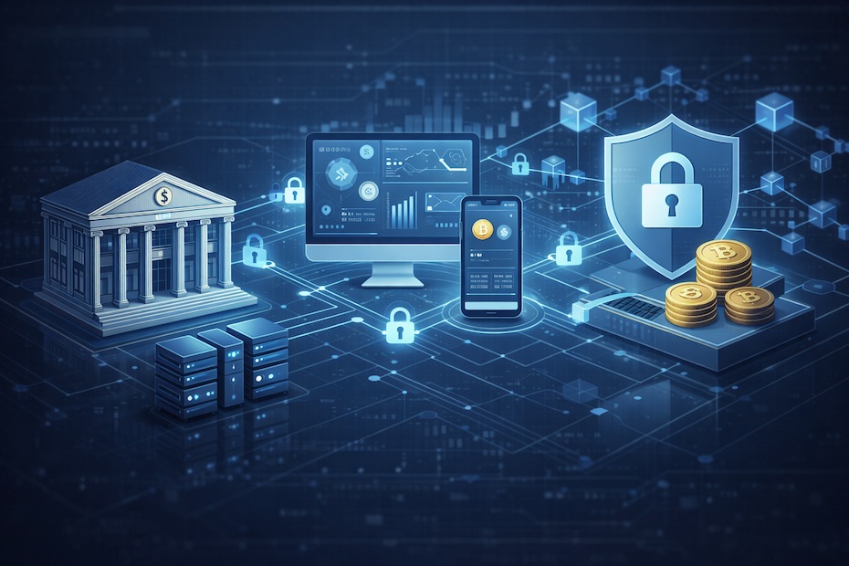 Traditional bank systems integrating cryptocurrency infrastructure